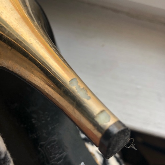 Versace zebra fur gold heel patent pumps 39.5 UC - Picture 6 of 8